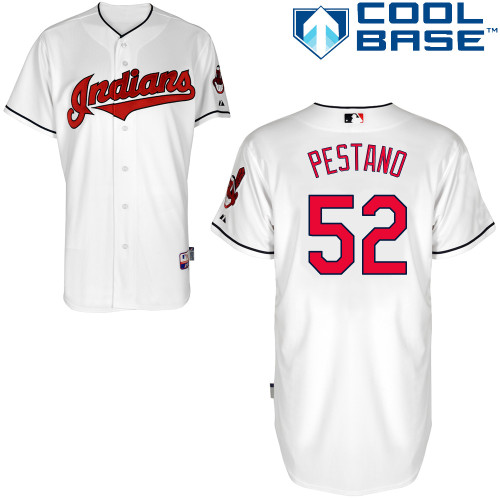 Vinnie Pestano #52 MLB Jersey-Cleveland Indians Men's Authentic Home White Cool Base Baseball Jersey